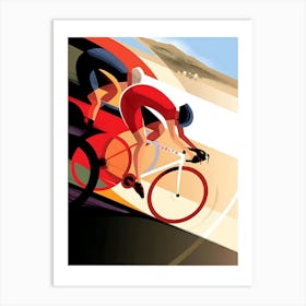 Two Cyclists Racing Art Print