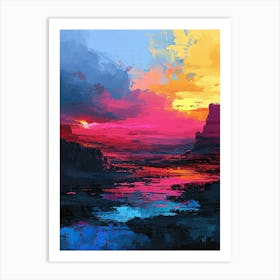 Rasterized Rivers | Pixel Art Series Art Print