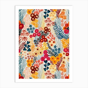 Abstract Floral Wild Flower Meadow Spring Art Print