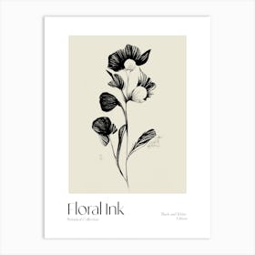 Floral Ink Botanical 1 Art Print