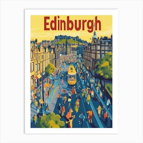 Aihrgdesign A 1970s Inspired Travel Poster For Edinburgh 2 Art Print