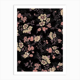 Retro Floral Print Art Print