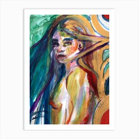 Forest Dream Woman Nude Abstract Art Print