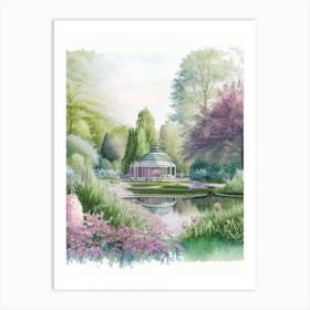 Botanischer Garten München Nymphenburg, 1, Germany Pastel Watercolour Art Print