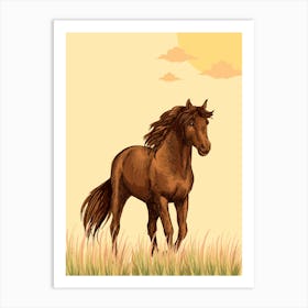 Horse In The Grass Art Print