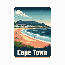 Aihrgdesign A Retro Travel Poster For Cape Town Featuring The Fa40e17f C0fc 4046 B7a1 3dfc087a8b34 3 Art Print