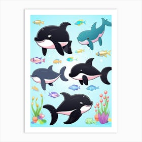 Kids Orca Whale Cartoon 5 Art Print