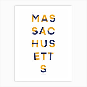 Massachusetts State Flag Colours Art Print