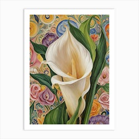 Abstract Rainbow Cala Lily no2 Art Print