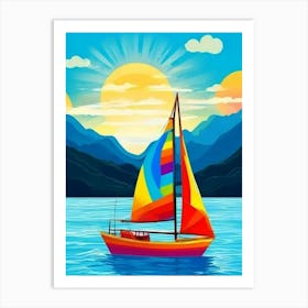 Sailboat In The Sea Art Print