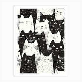 Perfectly Repeatable Artwork With Cute Cat Faces 20 Art Print