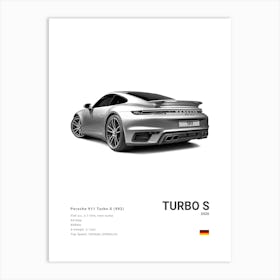 Porsche 911 Turbo S 992 Art Print