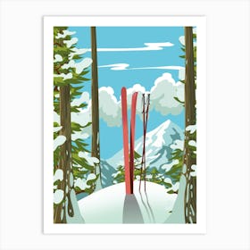 Skis In The Snow 1 Art Print