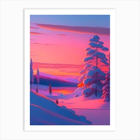 Lapland Dreamy Sunset 3 Art Print