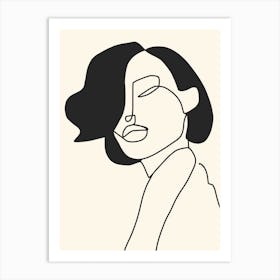 Drawing Female Face Portrait II Art Print