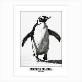 Penguin Waddling Poster 6 Art Print