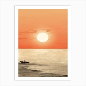 Bateau Bay Beach Australia At Sunset Golden Tones 2 Art Print