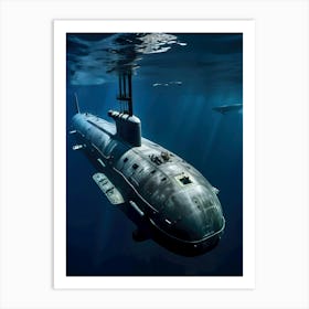 Submarine In The Ocean-Reimagined 36 Art Print