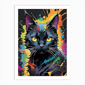 Black Cat Painting Art Print