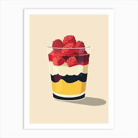 Jelly Trifle Dessert Minimal Line Drawing Art Print