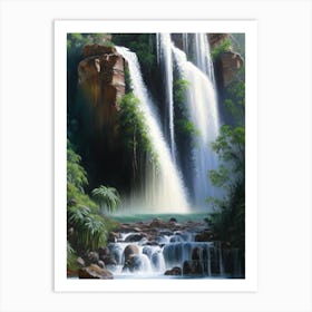 Marojejy National Park Waterfall, Madagascar Peaceful Oil Art  Art Print