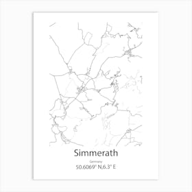 Simmerath,Germany Minimalist Map Art Print