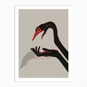 Swan & Hand Art Print