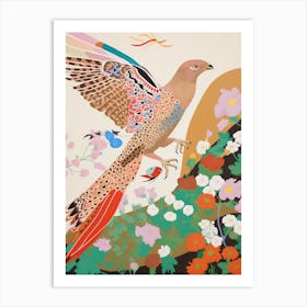 Maximalist Bird Painting Hawk 2 Art Print