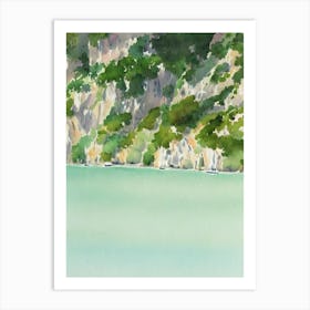 Calanques National Park France Water Colour Poster Art Print