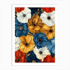 Seamless Floral Pattern 3 Art Print