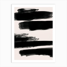 Black Brush Strokes Art Print