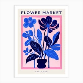 Blue Flower Market Poster Cyclamen 3 Art Print