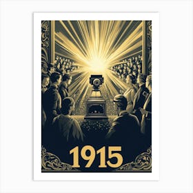 Aihrgdesign A Nostalgic Poster For An Early 1915 Cinema Scree A62a6811 402e 46c1 93ed 3f51273028de 2 Art Print