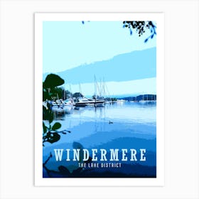Windermere The Lake District Vintage Style Travel Poster Art Print