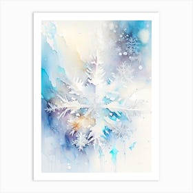 Ice, Snowflakes, Storybook Watercolours 2 Art Print