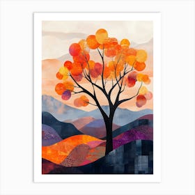 Modern Orange Tree 5 Art Print