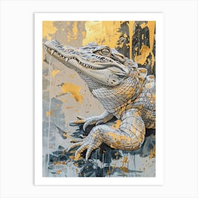 Alligator Precisionist Illustration 1 Art Print