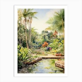 Nong Nooch Tropical Garden Watercolour 1 Art Print