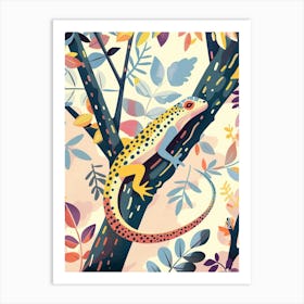 Iguano In The Trees Modern Abstract Illustration 3 Art Print