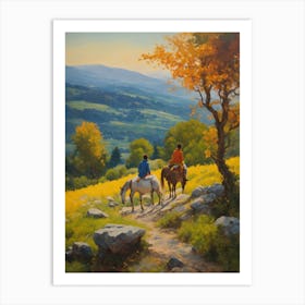 Two People On Horseback Art Print