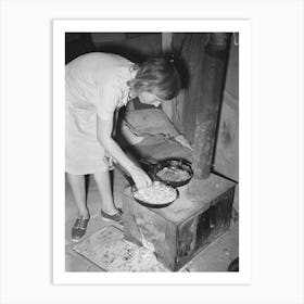 White Migrant Woman Cooking Cabbage In Tent Home, Edinburg, Texas By Russell Lee Art Print