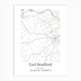 East Bradford,United States Minimalist Map Art Print