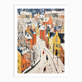 Winter Snow Edinburgh   Scotland Snow Illustration Art Print