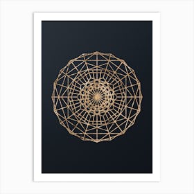 Abstract Geometric Gold Glyph on Dark Teal n.0272 Art Print