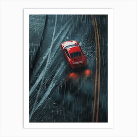 Car Driving In The Rain 1 Art Print