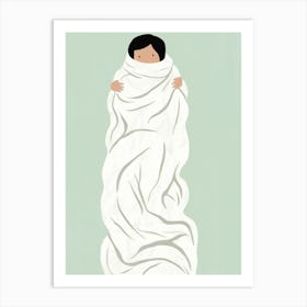 Girl Wrapped In A Blanket Art Print