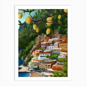 Amalfi Sunshine Grove Art Print