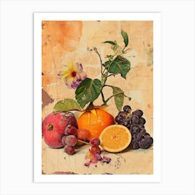 Kitsch Fruit Collage 2 Art Print