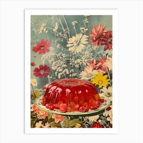 Red Fruity Jelly Retro Collage 3 Art Print