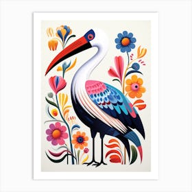 Scandinavian Bird Illustration Pelican 3 Art Print